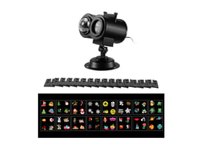 Projecteur noel exterieur intérieur avec 12 diapositives 10 couleurs effet de vague d'ea