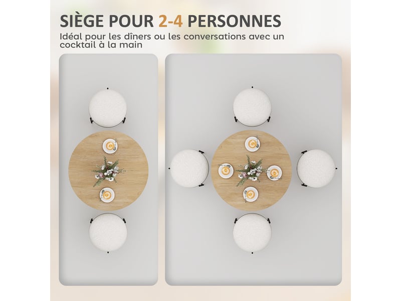  Table à manger ronde 2 personnes piètement acier ø 80 x h 75 cm  - Conforama D