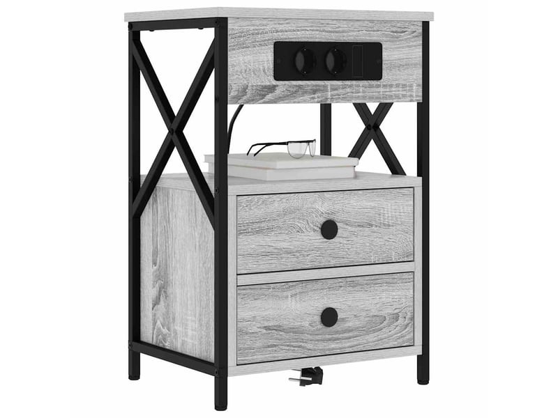Table de chevet - cabinet de chevet - table de nuit 2 pc gris sonoma 40 x 31 x 60 cm - Conforama B