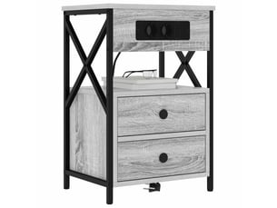 Table de chevet - cabinet de chevet - table de nuit 2 pc gris sonoma 40 x 31 x 60 cm
