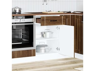 Meuble de rangement, armoire de cuisine lucca chêne marron bois ingénierie shl9545
