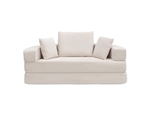 Canapé d'angle panoramique relax manuel <strong></strong> <strong>Qualité haut de gamme</strong> 2 places Tissu beige