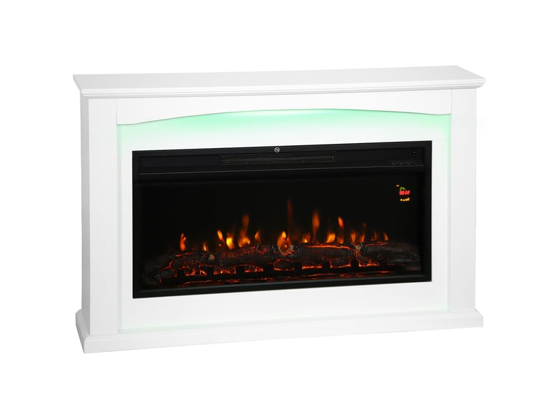  Cheminée électrique effet flamme blanche, 1000 w2000 w, 121 x 25 x 77 cm  - Conforama A