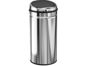Poubelle automatique 42 l en acier inoxydable argenté avec capteur infrarouge pour cuisine et salle à manger