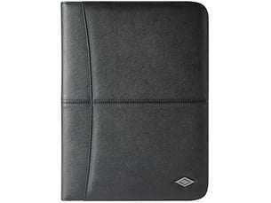 Wedo 586401 accento porte-documents a4 en simili cuir, poche extérieure, plusieurs compartiments intérieurs passants avec bloc-notes noir