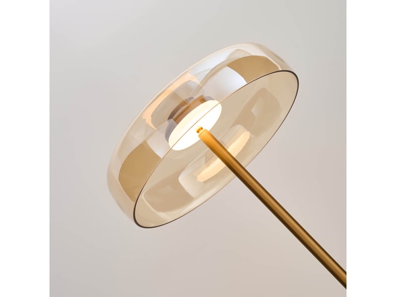  Lampadaire doré contemporain verre ambré led 165 cm - riccardo Riccardo - Conforama D
