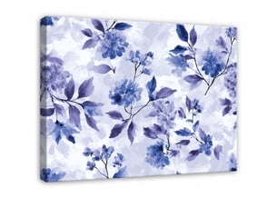 Tableau décoration murale impression sur toile fleurs feuilles violet - 100x70 cm - tableau décoration murale chambre et salon