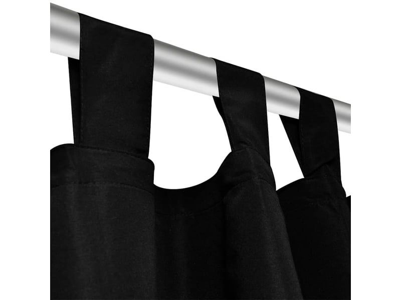  Lot de 2 rideaux à passant, rideaux de fenêtre micro satin noir 140 x 225 cm cf43424  - Conforama D