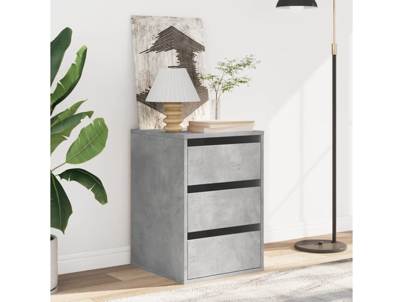  Commode chambre adulte, commode d'angle gris béton 40x41x58 cm bois d'ingénierie  - Conforama C
