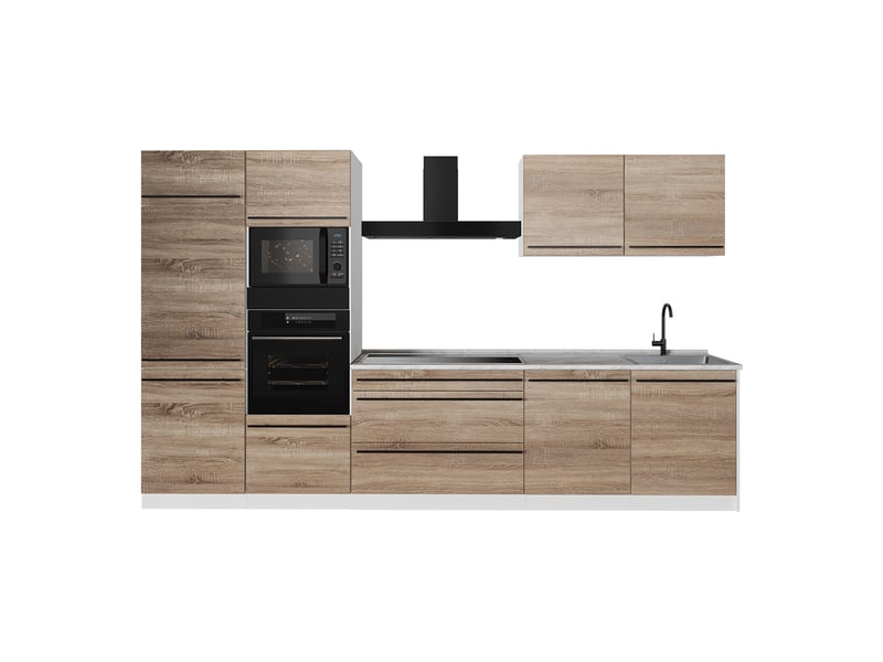  Vicco cuisine, sonomablanc, 340cm plan de travail marbre  - Conforama A