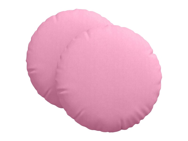 Lot de 2 coussins de siège, coussins décoratifs tissu rose ø60 x 21 cm cf59856 - Conforama A