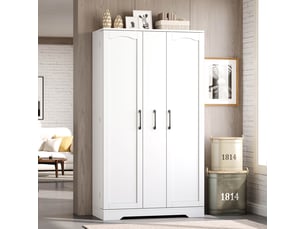 Armoire de cuisine avec étagère à épices mdf blanc 150x78x40 cm, meuble de rangement double porte