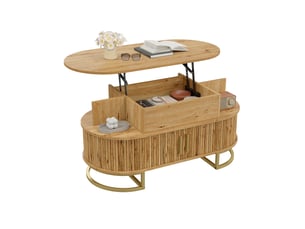 Table basse ovale coloris naturel <strong></strong> <strong></strong> - 50 cmx100 cm