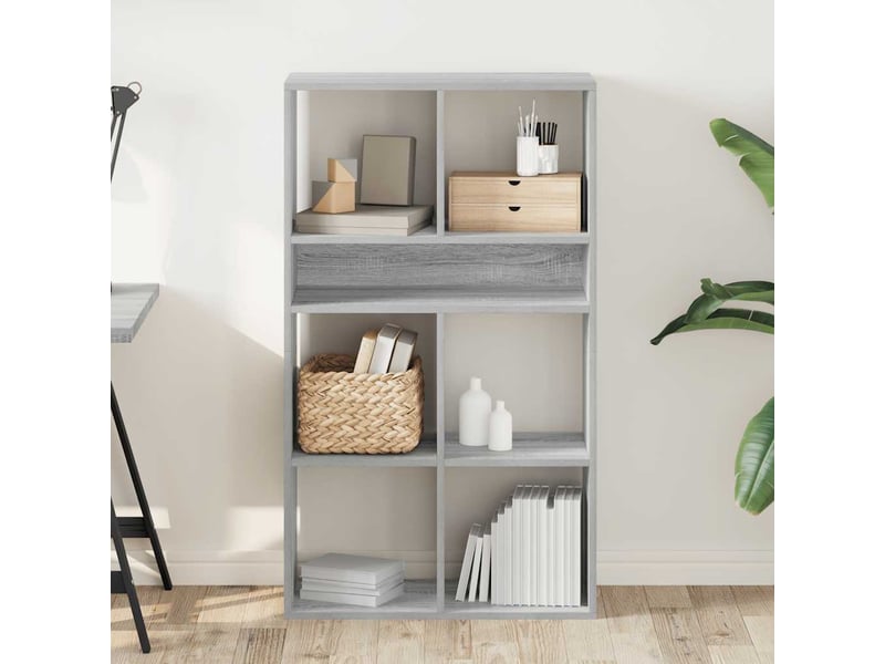  Bibliothèque, meuble de rangement salon sonoma gris 66x31x112 cm bois d'ingénierie  - Conforama C