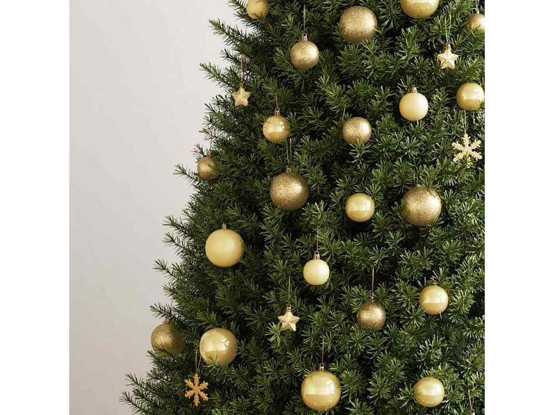  Ensemble de boules de noël 111 pièces doré polystyrène  - Conforama C