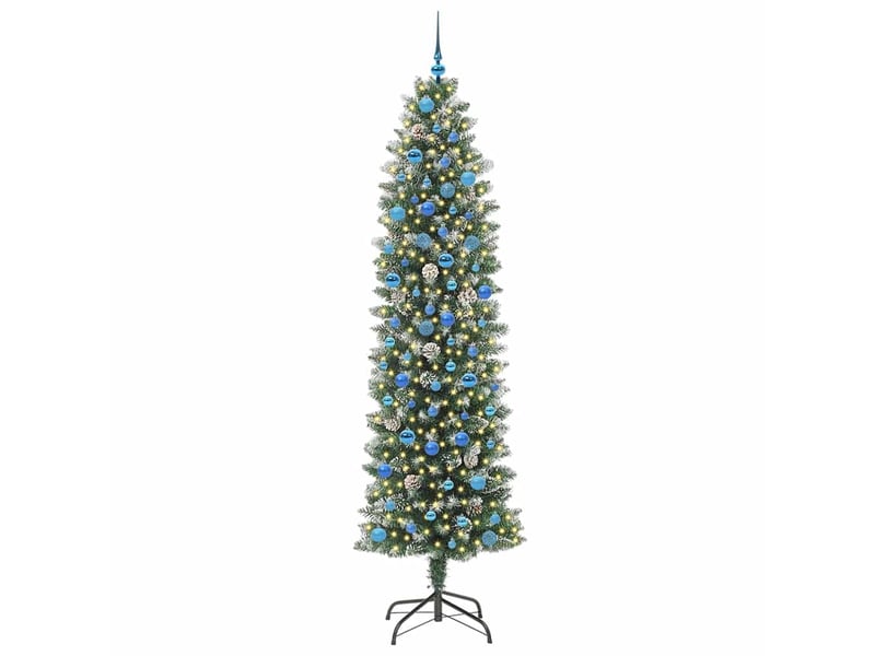 Sapin de noël, arbre de noël artificiel slim vert et blanc 240 cm cf61713 - Conforama C