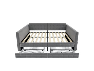 Lit banquette 140x190 cm <strong></strong> <strong></strong> coloris gris