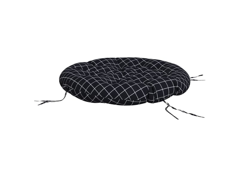  Coussin rond, coussin d'assise motif à carreaux noir ø 100 x11 cm tissu oxford cf56616  - Conforama D