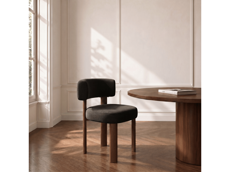  Lot de 2 chaises en velours chenillé noir rich SC47VCN - Conforama B