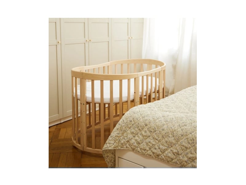  Lit bébé évolutif 7 en 1 ovale - bois naturel waldin OWAL-N - Conforama D