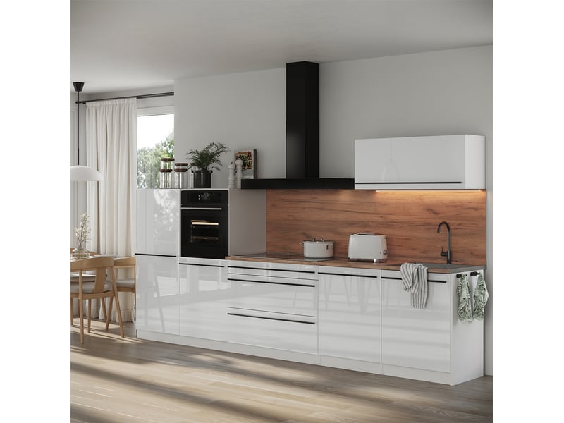  Vicco cuisine, blanc haute brillanceblanc, 340cm sans plan de travail  - Conforama C