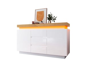 Buffet 2 porte(s)  3 tiroir(s) FLORAGRACE  - 140 cm coloris blanc 