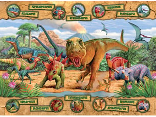 Puzzle 150 p  les especes de dinosaures