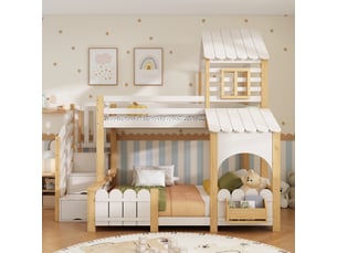 Lit superposé 140x200 cm <strong>MODERNLUXE</strong>  <strong></strong> coloris blanc