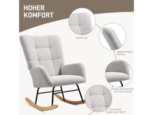 Fauteuil fixe  <strong></strong> Velours gris