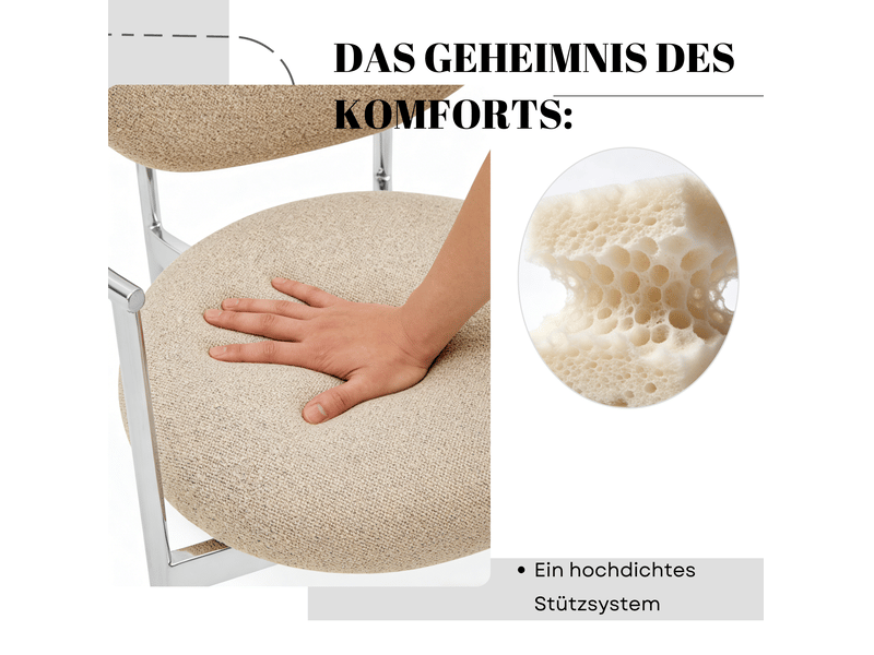  Lot de 2 chaises de salle à manger 45x75 cm avec accoudoirs coloris kaki clair  - Conforama E
