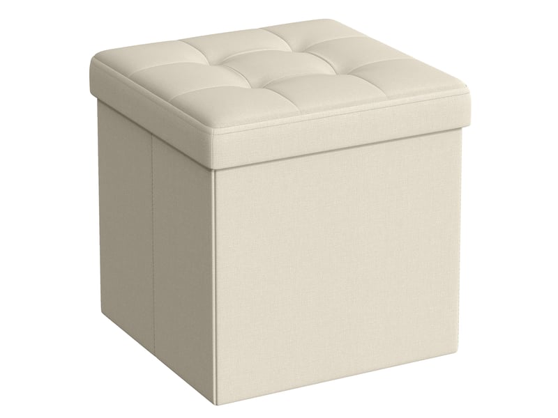  Pouf - leobert - blanc crème - 30 x 30 x 30 cm  - Conforama A