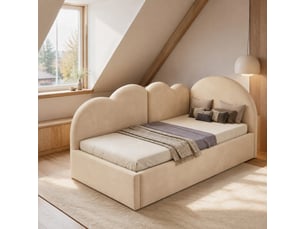 Lit extensible 90x190/200 cm <strong>HAVRYA</strong>  <strong></strong> coloris beige