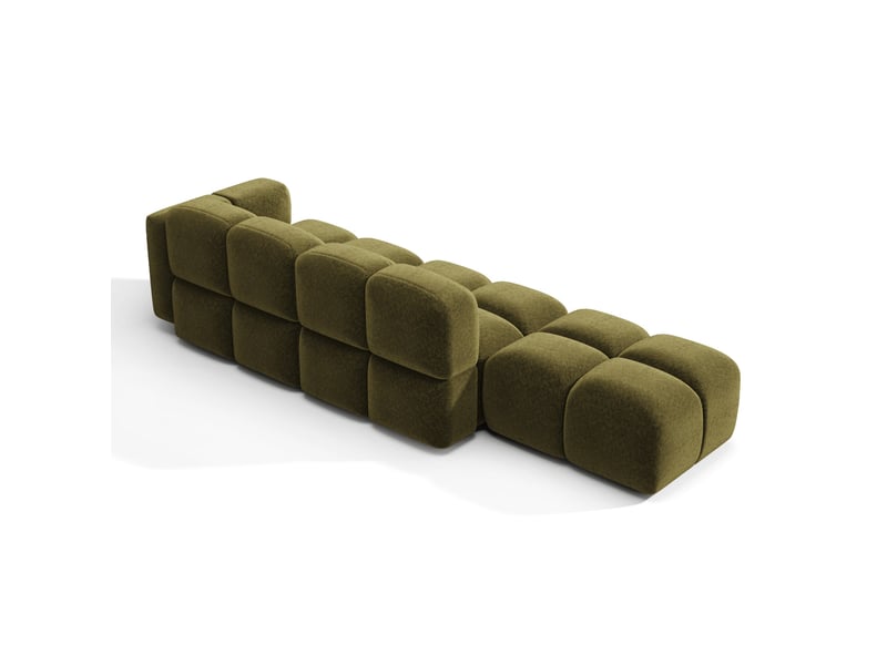  Canapé modulable 4 places en velours texturé moss MOSS - Conforama E