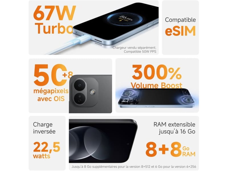  Smartphone 5g redmi note 17 pro violet 6go 256go 6,83 amoled 120hz ip68 421705_AADMS93282_6_DROPFR - Conforama E
