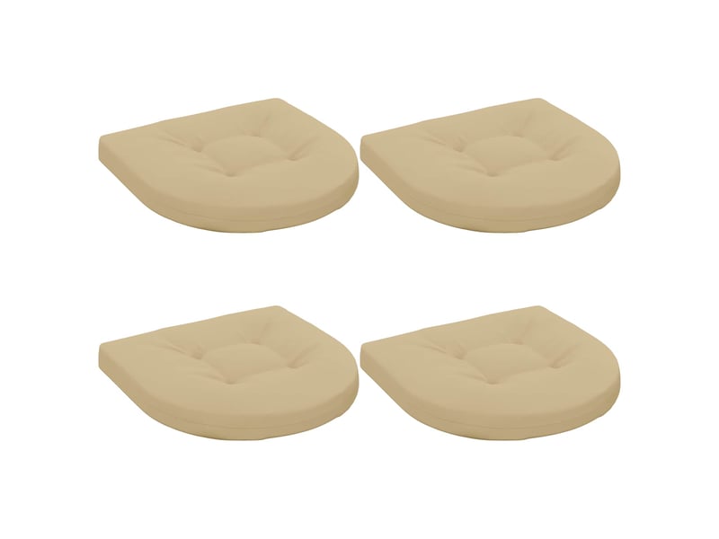  Lot de 4 coussins de siège, coussins d'assise 100 % polyester beige cf60051  - Conforama A