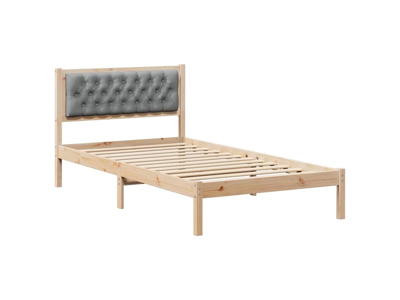  Lit simple- lit adulte -  cadre de lit gris clair 100 x 200 cm pin massif  - Conforama A