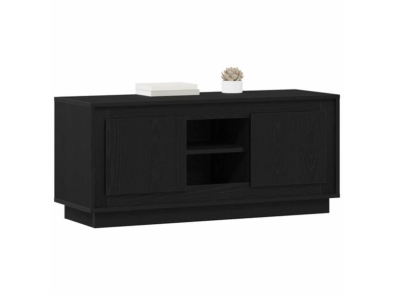  Meuble tv - banc tv - meuble de rangement 102 x 35 x 45 cm chêne noir bois d'ingénierie  - Conforama C