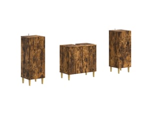 Ensemble de meuble de salle de bain 3 pièces delft chêne fumé cf63380