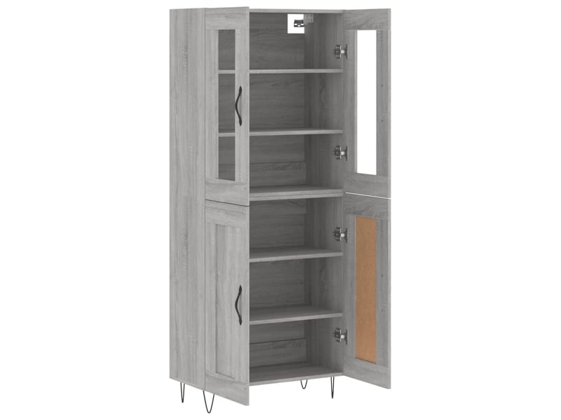  Buffet haut - bahut - meuble de rangement sonoma gris 69,5x34x180 cm bois d'ingénierie  - Conforama D