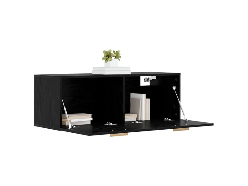  Meuble mural salon chêne noir 100 x 36,5 x 35 cm bois d'ingénierie shl89  - Conforama C