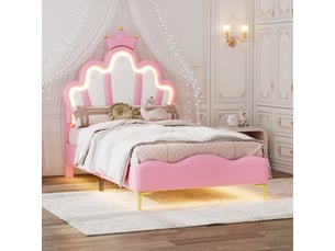 Lit simple 90x200 cm <strong>HAUSS SPOLE</strong>  <strong></strong> coloris rose