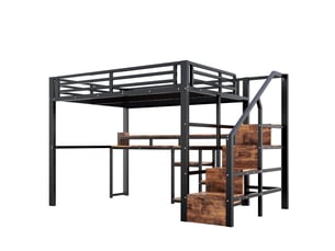 Lit mezzanine 140x200 cm <strong></strong> <strong></strong> coloris noir