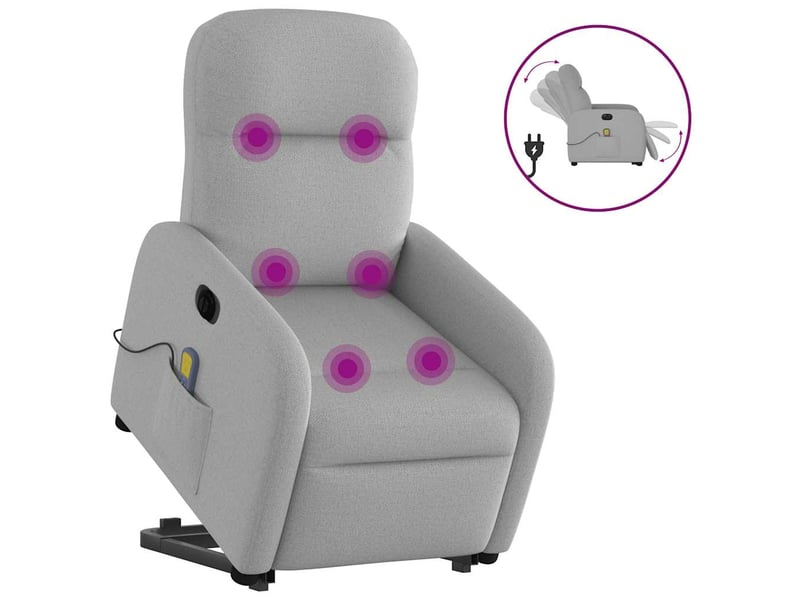  Fauteuil inclinable de massage électrique gris nuage tissu shl56115  - Conforama B