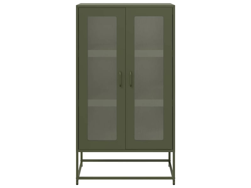  Buffet haut - bahut - meuble de rangement vert olive 68x39x123 cm acier  - Conforama E