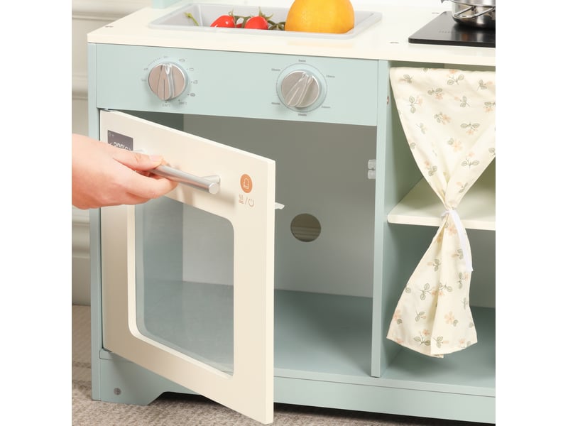  Cuisine enfant 60x29x81 cm – bleue – machine à glaçons, micro-ondes et accessoires ludiques inclus  - Conforama C