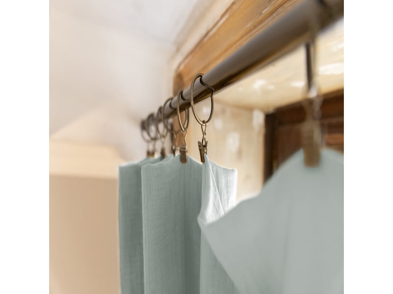  Rideau ajustable 140x300 cm gaze de coton eucalyptus PD20935 - Conforama B