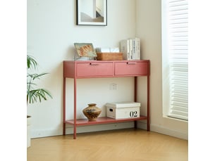 Nordlys - table console en métal 2 tiroirs metal terracotta