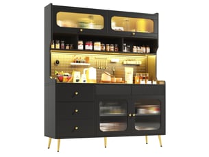 Buffet 4 porte(s) 3 tiroir(s) <strong>WISHDOR</strong> <strong></strong> - 144.9 cm coloris noir