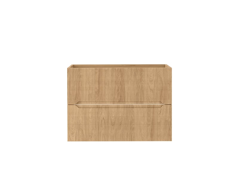  Meuble sous vasque suspendu avec 2 étagères et plan 2t novo l.120 cm effet chêne hikora  - Conforama D