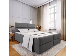Lit avec rangement 140x200 cm <strong>MASSENO</strong>  <strong></strong> coloris gris
